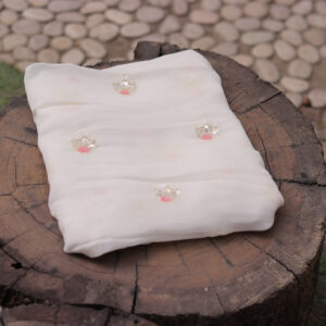 Dyeable Hand-Embroidered Georgette Fabric