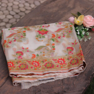 Pure Organza Dyeable Brocade Dupatta