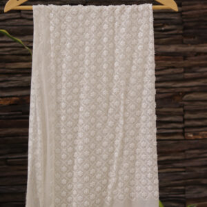 Dyeable Hand-Embroidered Georgette Fabric