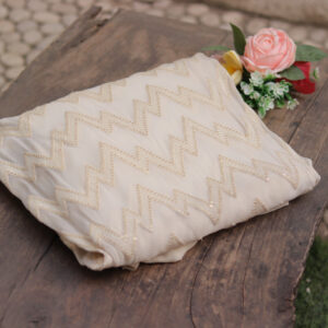 Dyeable Hand-Embroidered Georgette Fabric