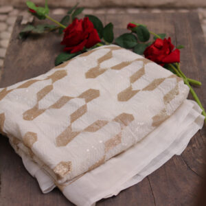 Dyeable Hand-Embroidered Georgette Fabric