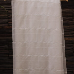 Dyeable Hand-Embroidered Organza Fabric