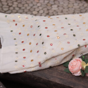 Dyeable Hand-Embroidered Georgette Fabric