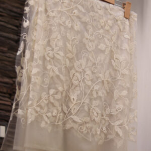 Dyeable Hand-Embroidered Net Fabric
