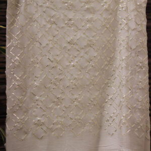 Dyeable Hand-Embroidered Chinon Fabric