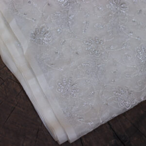 Pure Organza Dyeable Embroidered Dupatta
